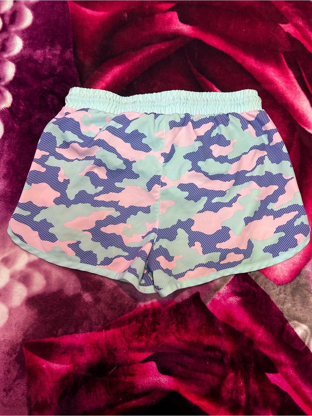 Champion Girls Pastel Camo Athletic Shorts - Pink, Mint & Blue - Picture 3 of 4